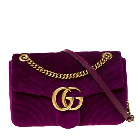 gucci bag purple velvet|gucci black velvet marmont bag.